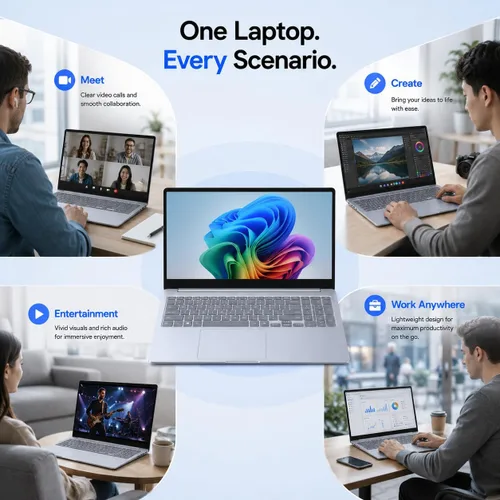 Vista 9 de Samsung Galaxy Book4 Edge, LED de 15.6 pulgadas, Snapdragon X, DDR5 de 16