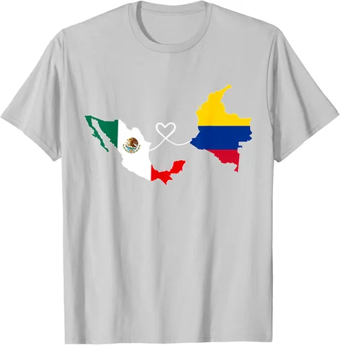 Vista 65 de Camiseta Half Colombian Half Mexican Flag Map DNA Mexico Colombia
