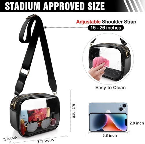 Vista 2 de COROMAY - Bolso transparente para mujer, apta para estadios