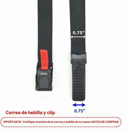 Vista 3 de Cosmos Correa de transporte para casco de motocicleta, correa de transporte para casco de motocicleta, se adapta con hebilla de bloqueo de clip