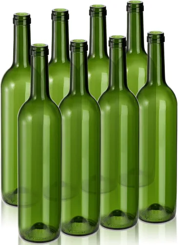 Vista 9 de DEAYOU Paquete de 8 botellas de vino burdeos de 25.4 fl oz, botellas de vidrio transparente con 8 corchos y 8 cápsulas retráctiles de PVC, botella
