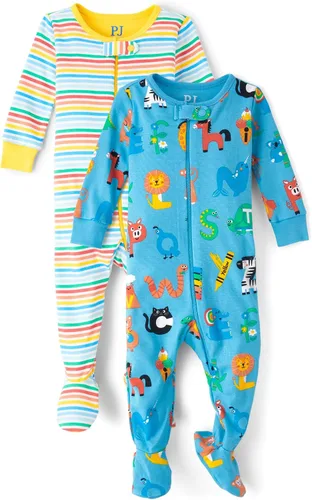 Vista 9 de The Children's Place baby-girls And Toddler Long Sleeve 100% Cotton Zip-front One Piece Footed Pajama