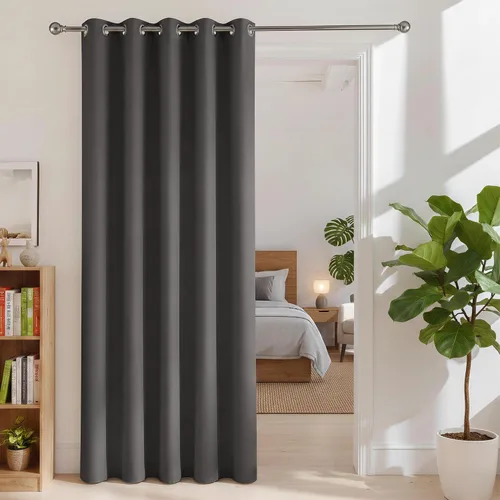 Vista 35 de BONZER Separadores de cortinas negras, cortinas opacas portátiles, panel de tratamiento de ventana de privacidad, cortinas con aislamiento térmico