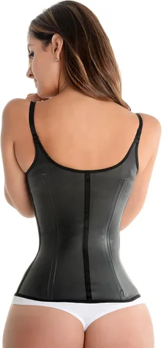 Vista 2 de Fiorella Shapewear Látex Semi Chaleco Cintura Entrenador Acero Deshuesado Chaleco Fajas Colombianas Reductoras 204B2