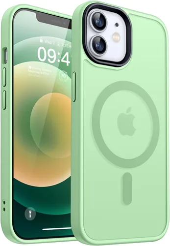 Vista 13 de CANSHN - Funda transparente compatible con iPhone 12/iPhone 12 Pro [Protección contra caídas de grado militar] No amarillea, funda protectora a