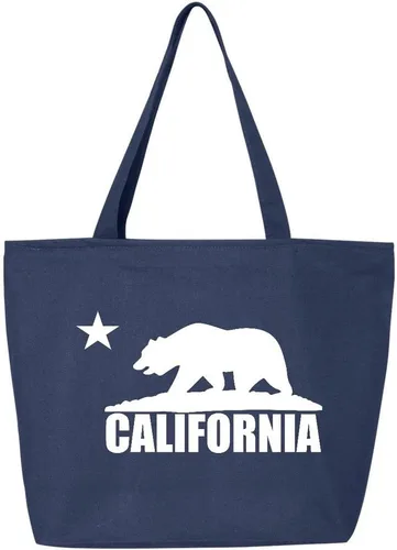 Vista 7 de shop4ever Cali White Bear - Bolsa de compras reutilizable con cremallera y cremallera