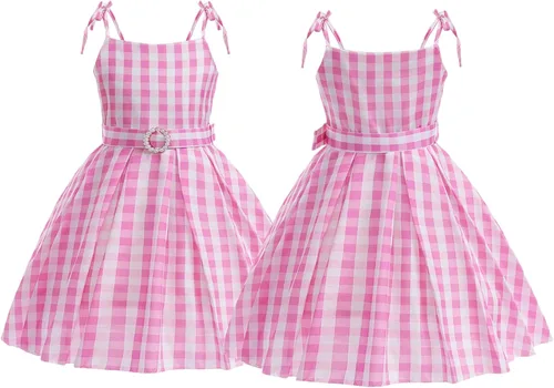 Vista 3 de LG LOUIS GARDEN Disfraz de cosplay para mujer, vestido rosa para adultos, película princesa, fiesta, Halloween, muñeca, falda de cosplay
