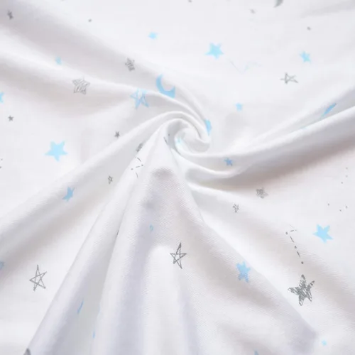 Vista 4 de American Baby Company - Sábana bajera ajustable de tejido de punto suave y transpirable 100% algodón, sábanas de practicuna, Estrellas azules