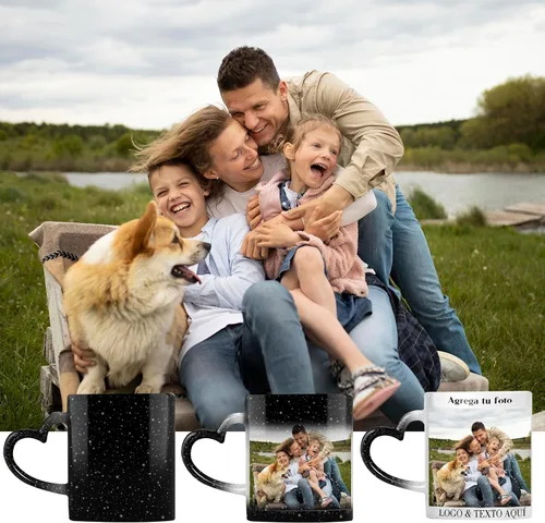 Vista 2 de Taza mágica personalizada, taza de café personalizada que cambia de color, taza de café de 11 onzas con sensible al calor, regalos personalizados