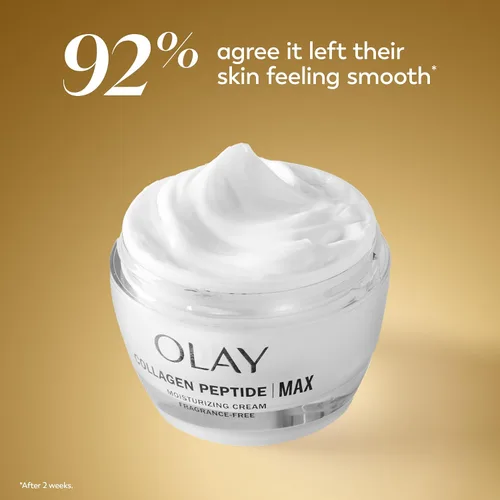 Vista 7 de Olay Crema Hidratante Facial con Péptidos de Colágeno, Crema Reafirmante para Mujeres, Sin Fragancia, No Grasa - Hidratante, Antienvejecimiento