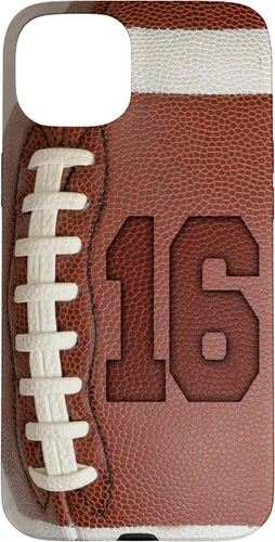 Vista 9 de iPhone 16 Football Fan #16 Jersey No 16 Football Lover Phone Case Gift Case