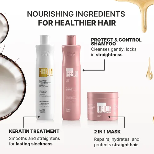 Vista 4 de Tratamiento capilar de queratina, queratina + champú + kit de mascarilla capilar, queratina para alisar el pelo, SIN FORMOL, Relajante del cabello