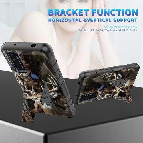 Vista 266 de Funda para AT&T Maestro Max 2021/Cricket Ovation 2 con protector de pantalla de vidrio templado, funda resistente con función atril integrada