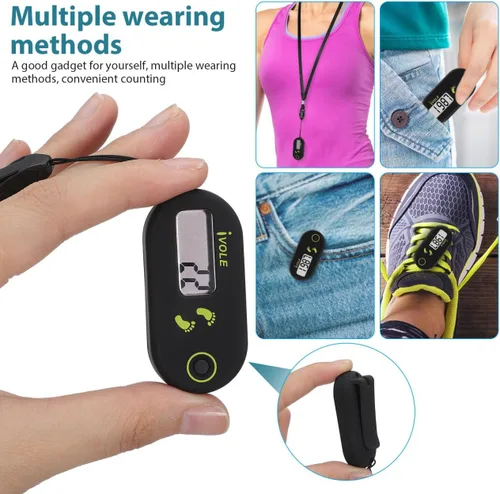 Vista 5 de 3D Pedometer, Simple Clip On Step Counter for Walking with Large Digital Display, No App, Accurate for Women Men Seniors Kids