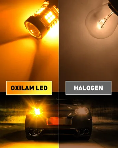 Vista 3 de OXILAM - Bombilla de luz LED para señal de giro BA15S 1156, CANBUS sin errores, 2200K, amarillo ámbar, 2800 LM, para 7506, 1156A, 1003, 1141, P21W