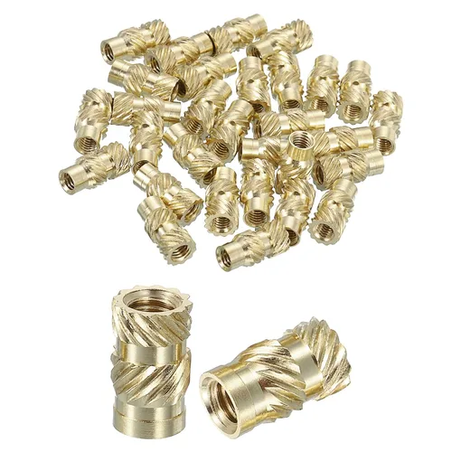 Vista 76 de uxcell Tuercas de inserción moleteadas, 100 piezas M1 x 1.5mm L x 2mm DE 3D Impresión de latón Tuercas de inserción roscadas hembras Insertos