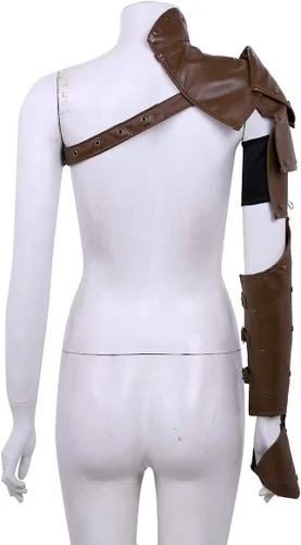 Vista 3 de YiZYiF - Armaduras góticas de hombro steampunk PU metal remaches brazo armadura brazalete cuerpo pecho arnés Cosplay traje accesorio