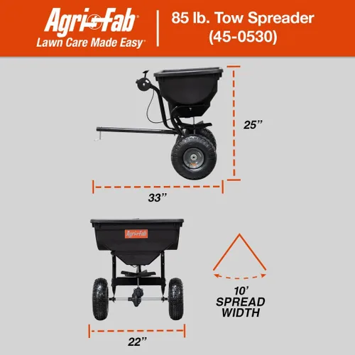 Vista 7 de Agri-Fab 45-0530-131, 85 lb. Esparcidor de transmisión de remolque, negro/naranja
