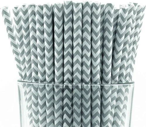 Vista 22 de Paquete de 300 pajitas de papel biodegradables de 4 capas de espirales azul cielo (compostables, no tóxicas, sin BPA)