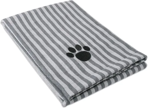 Vista 13 de Toalla para mascotas bordada DII Design, 44 x 27.5 pulgadas, azul rayado