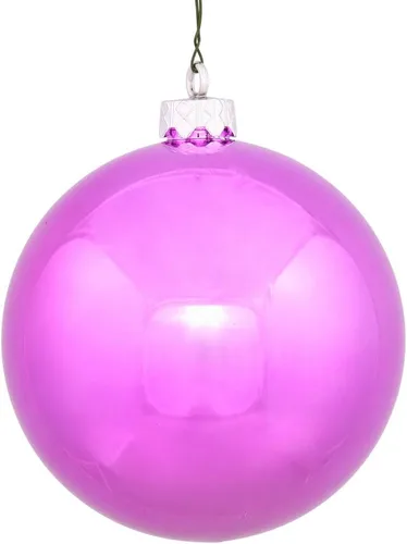 Vista 39 de Vickerman Adorno de bola de Navidad inastillable con acabado de lentejuelas con tapa perforada, 6 por bolsa, 4 pulgadas, color negro