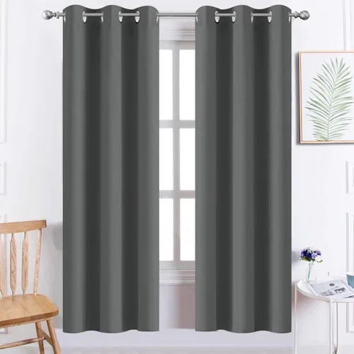Vista 33 de Yakamok Cortinas opacas para dormitorio, aislamiento térmico, cortinas de oscurecimiento de habitación para sala de estar, juego de 2 paneles