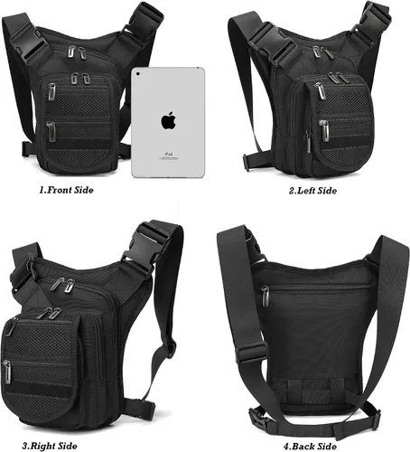 Vista 2 de NICGID Riñonera para la pierna, bolsa de muslo, bolsa de pierna caída, bolsas de cintura de senderismo para hombres y mujeres, bolsa de viaje al