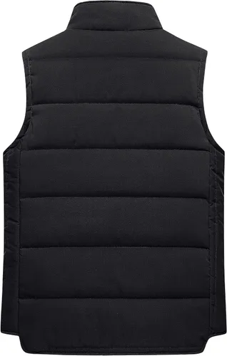 Vista 2 de Chrisuno Chaleco acolchado para hombre, casual, cuello alto, chaleco acolchado para exteriores