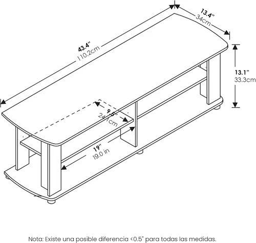 Vista 6 de Furinno 11191BK THE Centro de Entretenimiento Soporte para TV, Negro