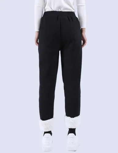 Vista 4 de Yeokou - Pantalones deportivos abrigados de invierno para mujer, con forro de sherpa
