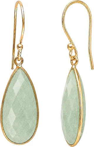 Vista 16 de Gempires - Aretes largos de gota con piedras preciosas facetadas para mujer