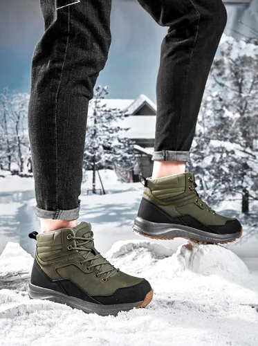 Vista 7 de UPSOLO Botas de trabajo de nieve cálidas de invierno para hombre