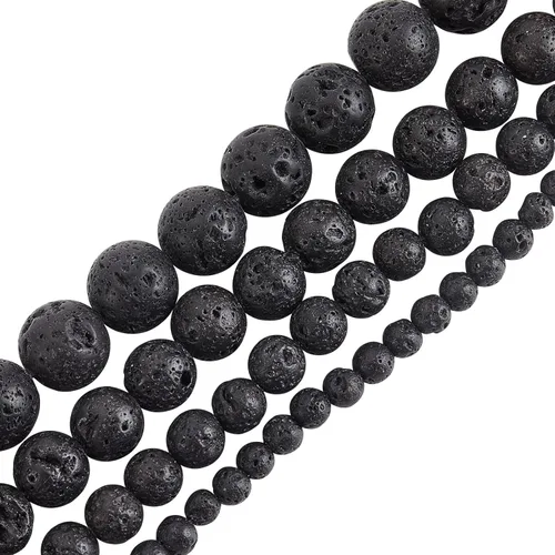 Vista 6 de OLYCRAFT 488 cuentas de roca volcánica de 0.236 pulgadas – 8 colores Chakra Energy Lava piedras preciosas redondas sueltas para hacer joyas