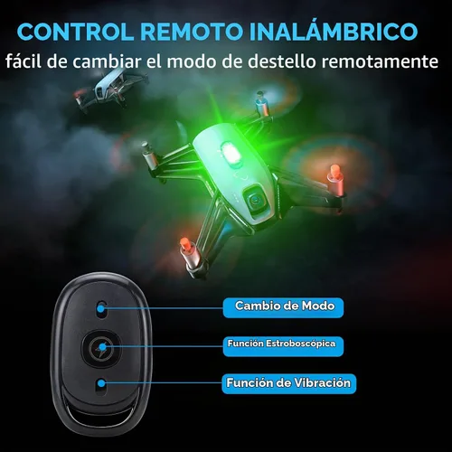 Vista 6 de 4 Piezas Luces Estroboscópicas Inalámbricas con Control Remoto - MIRUNNY 7 Colores Alta Luminosidad Anti Colisión Luces Intermitentes Recargables