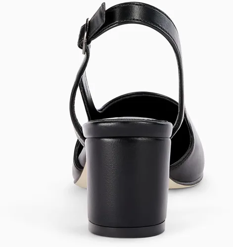 Vista 5 de Coutgo Zapatos de tacón bajo y grueso para mujer, tacón bajo y grueso, empalme, para oficina, boda, vestido de tacón