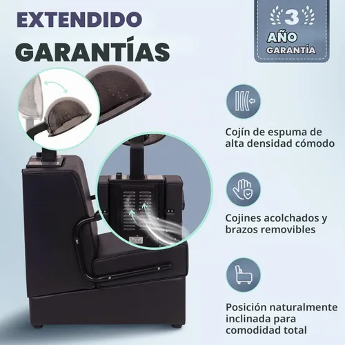 Vista 6 de Buy-Rite Kate Salon - Juego de 3 sillas de secador de pelo con capucha