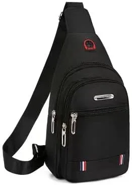 Vista 3 de Bolso de pecho de lona para hombre Bolsa de ocio deportiva pequeña mochila Oxford tela bolsa de mensajero de un solo hombro