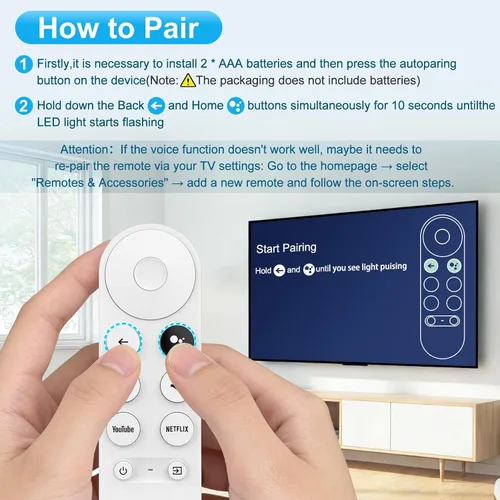 Vista 7 de Reemplazo de voz para Google Chromecast Remote, G9N9N para Chromecast con Google TV Remote 4K/HD, para Google TV Streamer