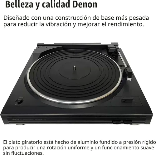 Vista 4 de Denon DP-29F Reproductor de discos completamente automático, tocadiscos analógico con ecualizador de phono RIAA incorporado, diseño único de brazo