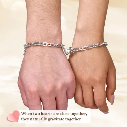 Vista 4 de TempBeau Pulsera para Pareja - Pulsera de Identificación Personalizada con Grabado Personalizado, Pulsera de Cuerda Trenzada para Él y Ella