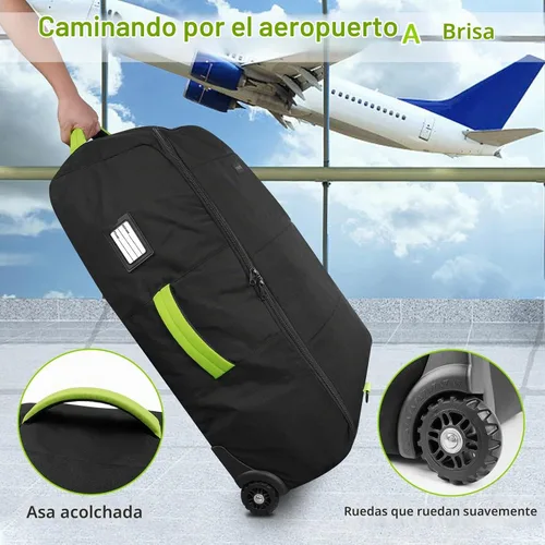 Vista 5 de YOREPEK Bolsa de viaje acolchada para cochecito con ruedas para avión
