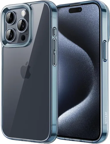 Vista 9 de JETech Funda para iPhone 15 Pro Max de 6.7 pulgadas, no se pone amarillenta, a prueba de golpes, parte trasera transparente antiarañazos (negro)