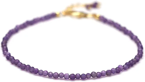 Vista 3 de Pulsera ajustable de plata esterlina 925 con cuentas completas para mujer, cuentas de piedras preciosas naturales, pulsera delicada, regalo