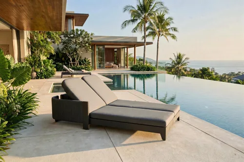 Vista 13 de PURPLE LEAF Sillones de día al aire libre con cojín para tomar el sol, tumbonas reclinables para bronceado, juego de 2, aluminio, para patio