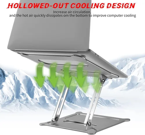 Vista 7 de Diswoe Soporte portátil para computadora portátil y soporte multiángulo con ventilación de calor para elevar el soporte de laptop para Mac