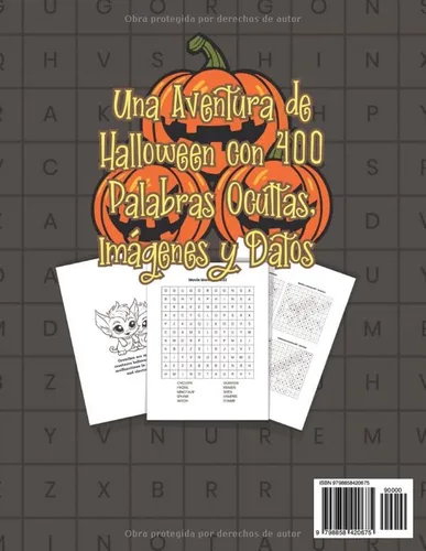 Vista 2 de Impresión Grande Rompecabezas de Palabras del Huerto de Calabazas para Niños Curiosos de 6-8 Años Una Aventura de Halloween con 400 Palabras