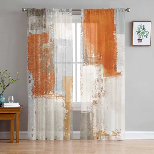 Vista 12 de Cortinas traslúcidas para camión rojo de Navidad de 45 pulgadas de largo, juego de 2 paneles de tablero de madera retro rústico con cuadros