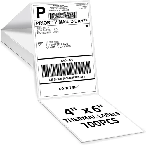 Vista 16 de 4x6 Thermal Labels, Shipping Address Label (Pack of 250 4x6 Roll Labels) Blue Labels Compatible with JADENS, ASprink, Phomemo, Rollo, Zebra