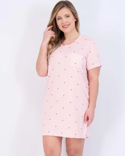 Vista 5 de Real Essentials - Paquete de 3 Camisón de manga corta suave con bolsillo para mujer (disponible en tallas extragrandes)