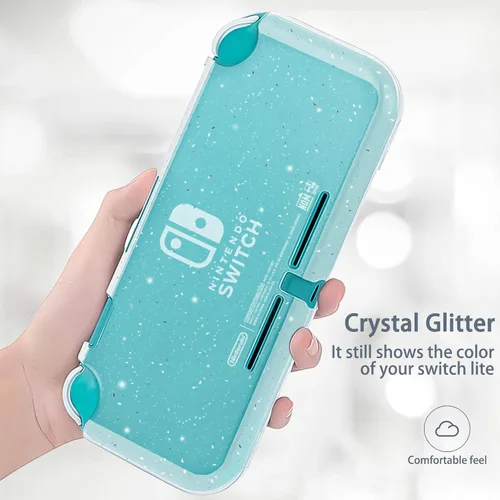 Vista 3 de DLseego Funda protectora compatible con Nintendo Switch Lite funda de TPU suave con purpurina con absorción de golpes y antiarañazos funda